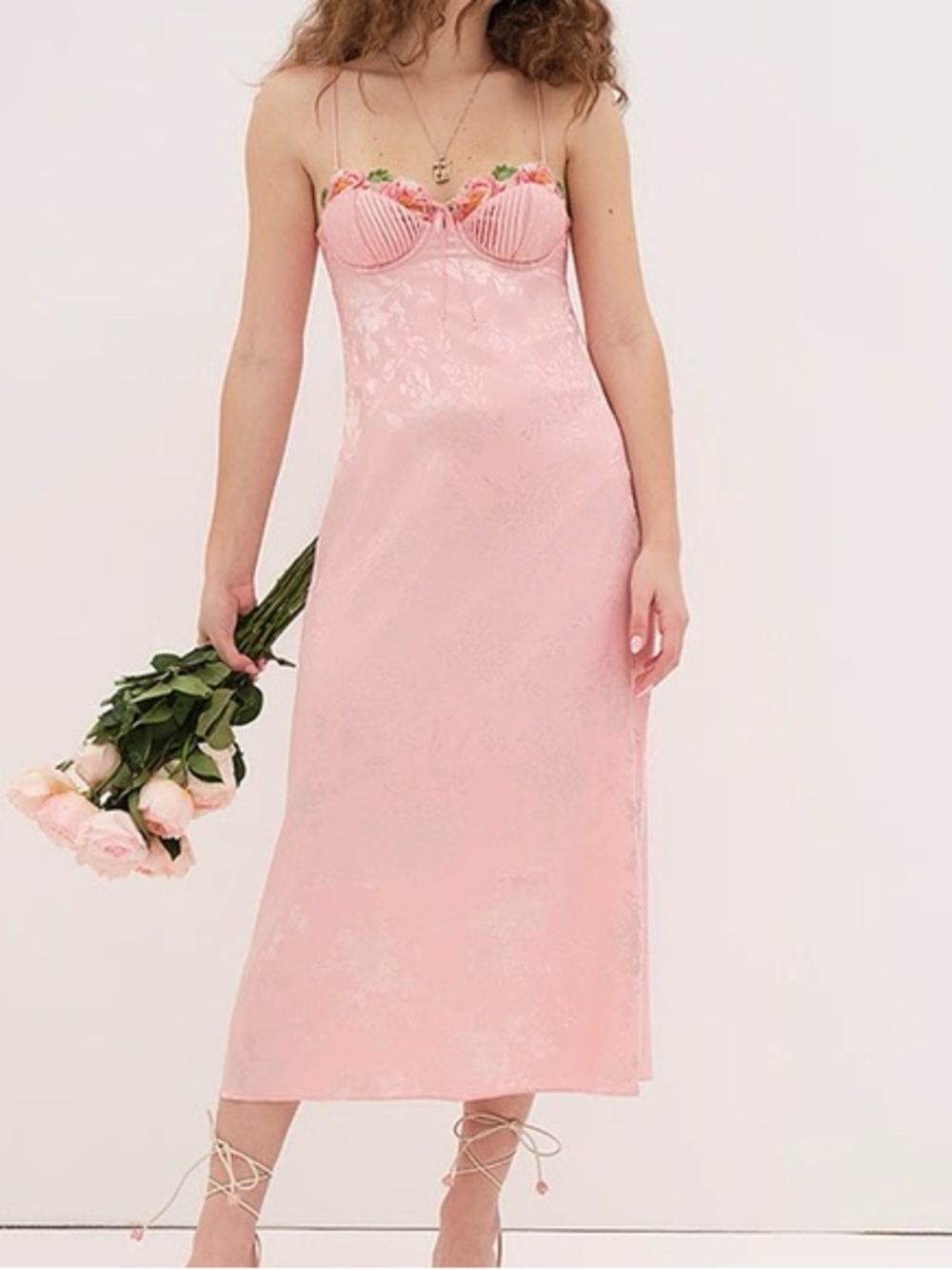 NWOT Forloveandlemons midi slip dress